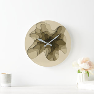 Elegante Abstract Ombre Bruin Grote Klok