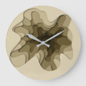 Elegante Abstract Ombre Bruin Grote Klok (Voorkant)