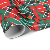 Elegante abstracte aangepaste tekst Kerstmis Cadeaupapier (Rol Hoek)