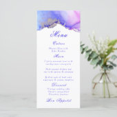Elegante Abstracte Amethist White Wedding Menu (Staand voorkant)
