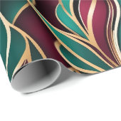 Elegante Abstracte bladeren Pensioen Gift voor moe Cadeaupapier (Rol Hoek)