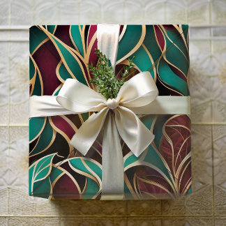 Elegante Abstracte bladeren Pensioen Gift voor moe Cadeaupapier