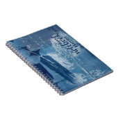 Elegante Abstracte blauwe penseelstreken Notitieboek (Rechterzijde)