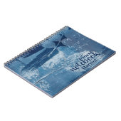 Elegante Abstracte blauwe penseelstreken Notitieboek (Linkerzijde)