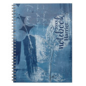 Elegante Abstracte blauwe penseelstreken Notitieboek (Voorkant)