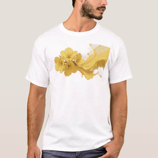 Elegante ABSTRACTE BLOEM Modieuze Print T-shirt (Voorkant)