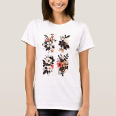 Elegante Abstracte Bloemen Boeket Set T-shirt (Voorkant)