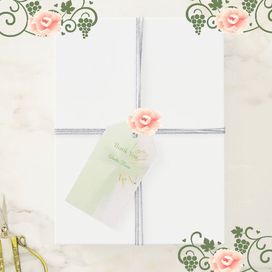 Elegante abstracte bloemen Kruisdoop cadeau labels Cadeaulabel