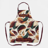 Elegante Abstracte Bloemen Schort met Custom Name (Voorkant)