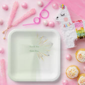 Elegante abstracte bloemenkruis doop papier borden papieren bordje (Feest)