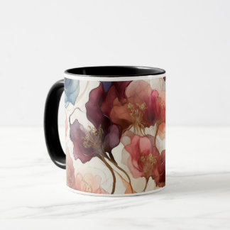 Elegante Abstracte Bloemenkunst Beker Moderne Bota Mok