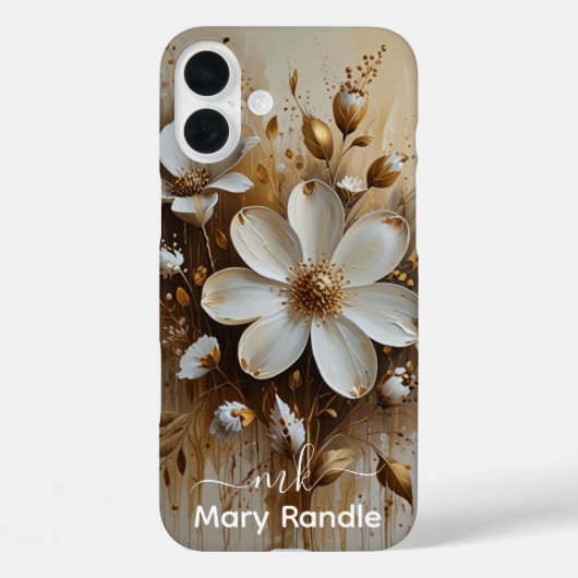 Elegante Abstracte bloemenolieverfschilderij met g Case-Mate iPhone Case (Achterkant)