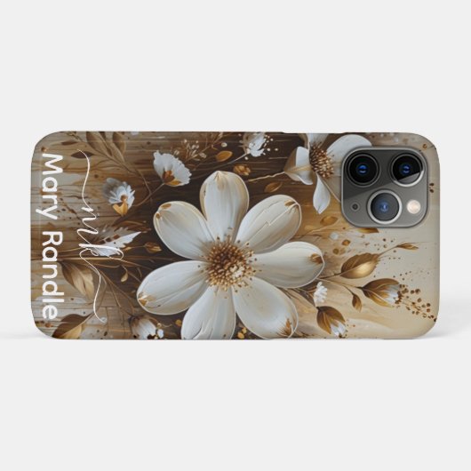 Elegante Abstracte bloemenolieverfschilderij met g Case-Mate iPhone Case (Achterkant (horizontaal))
