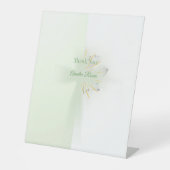 Elegante abstracte bloemige kruis doop sokkel sig reclamebord met voetstuk (Voorkant)