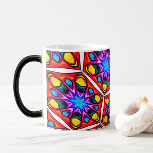 Elegante Abstracte bloemmotief Mok (Met donut)