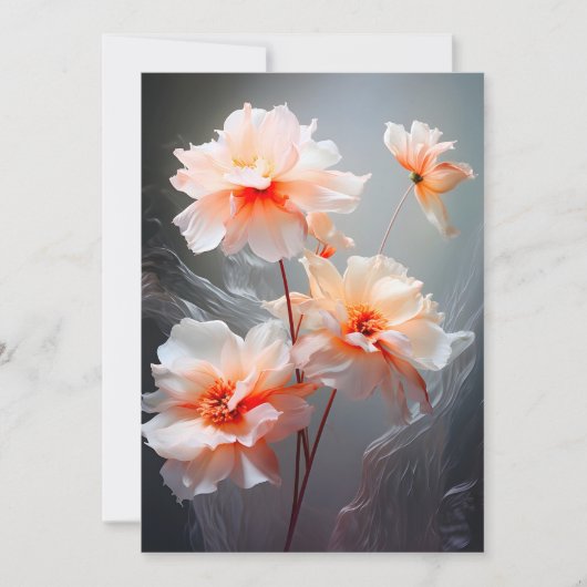 Elegante Abstracte Blos Bloem Mistige Stroom Aankondiging (Voorkant)