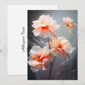 Elegante Abstracte Blos Bloem Mistige Stroom Aankondiging (Voorkant / Achterkant)