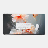 Elegante Abstracte Blozende Bloem Nevelige Stroom Bureaumat (Keyboard & Muis)