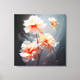 Elegante Abstracte Blozende Bloem Nevelige Stroom Canvas Afdruk