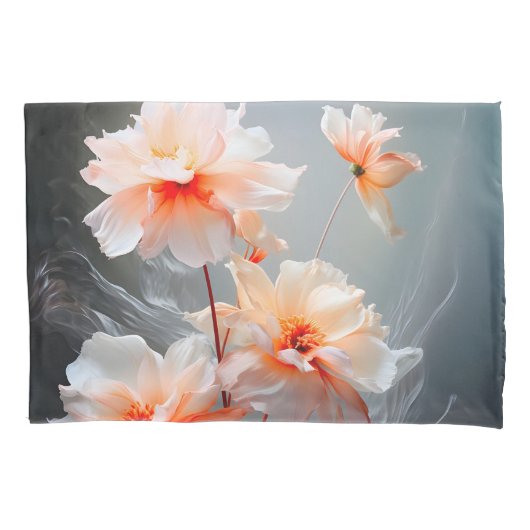 Elegante Abstracte Blozende Bloem Nevelige Stroom Kussensloop (Voorkant)