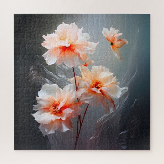 Elegante Abstracte Blozende Bloem Nevelige Stroom Legpuzzel (Verticaal)