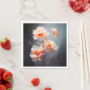 Elegante Abstracte Blozende Bloem Nevelige Stroom Servet