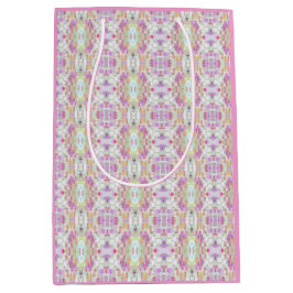 Elegante Abstracte Boho Pattern Art, Pastel Pink Medium Cadeauzakje