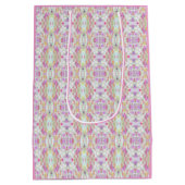 Elegante Abstracte Boho Pattern Art, Pastel Pink Medium Cadeauzakje (Achterkant)