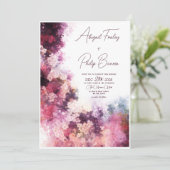 Elegante Abstracte Bourgondische roze bloemenbruil Kaart (Staand voorkant)