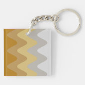 Elegante Abstracte bruin geel, grijs golf kunst Sleutelhanger (Achterkant)