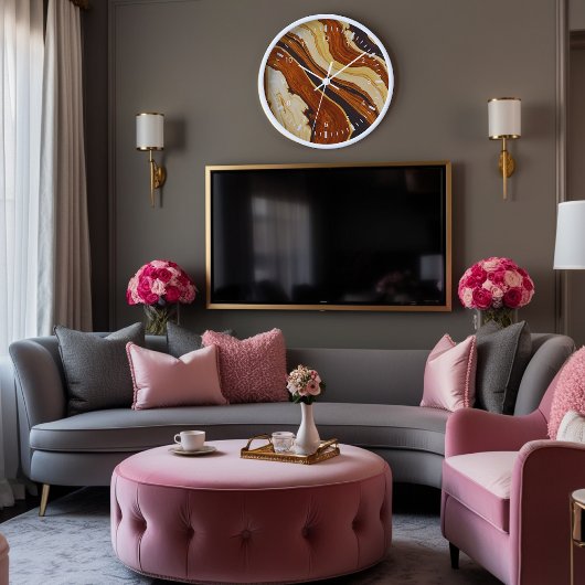 Elegante Abstracte Bruine Wervelklok