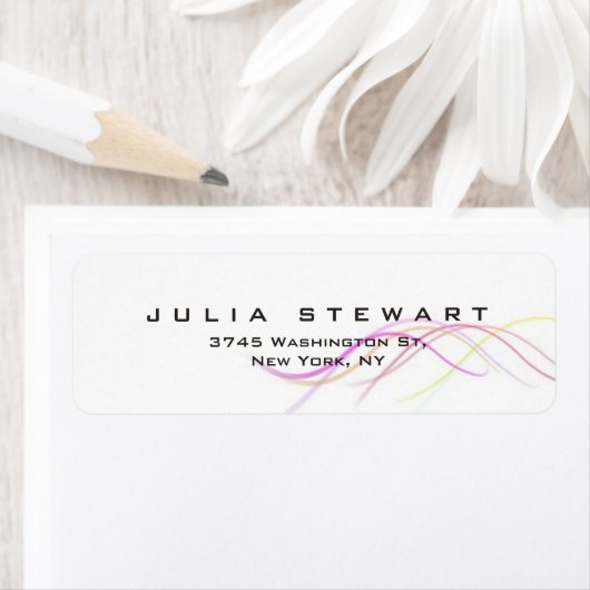 Elegante Abstracte Curven Professioneel Modern Etiket (Insitu)