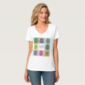 Elegante Abstracte decoratieve kleurrijke Eggs Col T-shirt (Voorkant volledig)