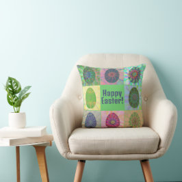 Elegante Abstracte decoratieve kleurrijke paaseier Kussen