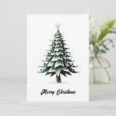 Elegante Abstracte eenvoudige minimalistische kers Feestdagenkaart (Staand voorkant)