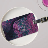 Elegante Abstracte Faux Folie Magenta Indigo Bagagelabel
