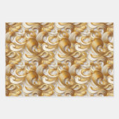 Elegante Abstracte Faux Gold Folie | Witte bruilof Inpakpapier Vel (Voorkant 2)