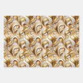 Elegante Abstracte Faux Gold Folie | Witte bruilof Inpakpapier Vel (Voorkant)