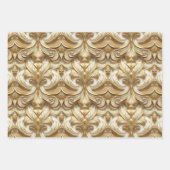 Elegante Abstracte Faux Gold Folie | Witte bruilof Inpakpapier Vel (Voorkant 3)
