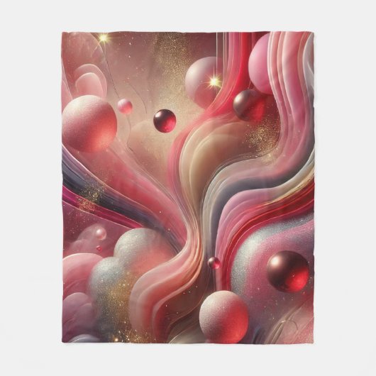 Elegante Abstracte Fleece Deken (Voorkant)