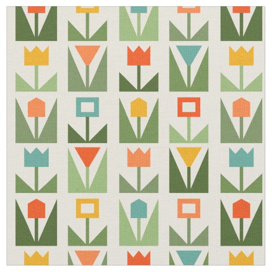 Elegante Abstracte Floral Spring Pattern Fabric Stof (Close Up)