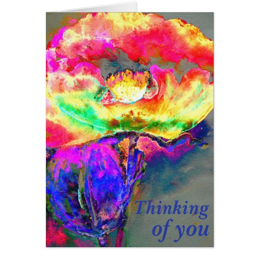 Elegante abstracte geel roze bloemen bloem papaver (Voorkant)