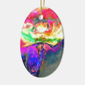 Elegante abstracte geel roze bloemen bloem papaver keramisch ornament (Links)