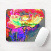 Elegante abstracte geel roze bloemen bloem papaver muismat (Met muis)