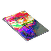 Elegante abstracte geel roze bloemen bloem papaver notitieboek (Rechterzijde)