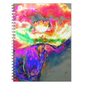 Elegante abstracte geel roze bloemen bloem papaver notitieboek (Voorkant)