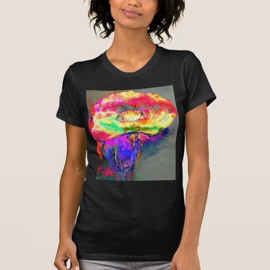 Elegante abstracte gele bloemenpapaver t-shirt (Voorkant)