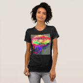Elegante abstracte gele bloemenpapaver t-shirt (Voorkant volledig)
