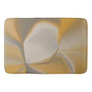 Elegante Abstracte Gele Witte Bloemblad Hoek Bloem Badmat