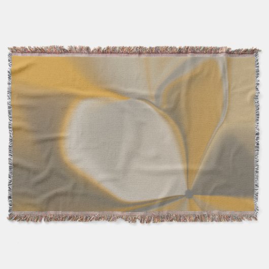 Elegante Abstracte Gele Witte Bloemblad Hoek Bloem Deken (Voorkant)